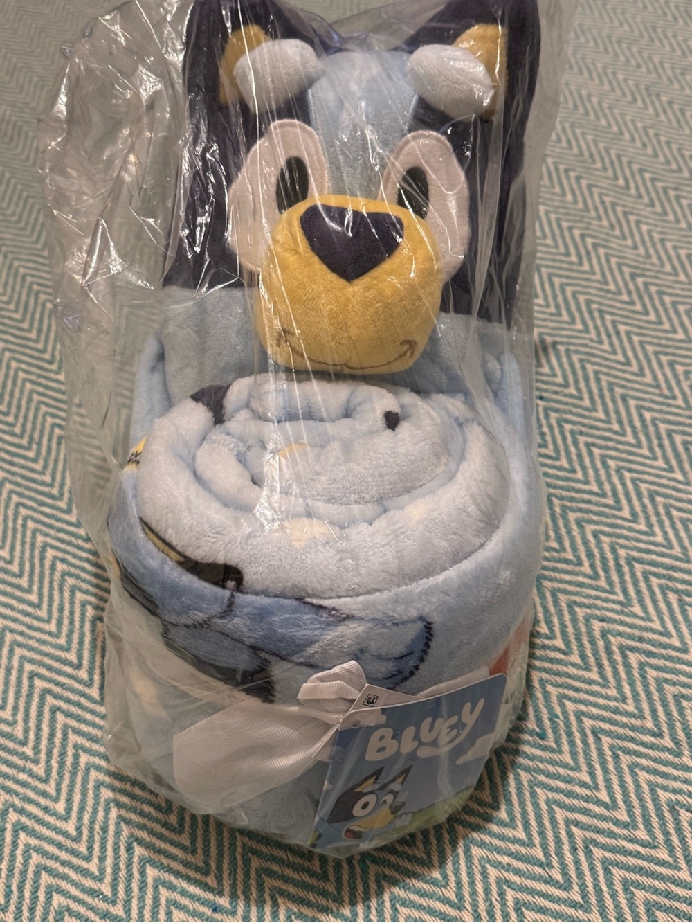 Bluey Plush Character Roll Blanket with Plush Toy